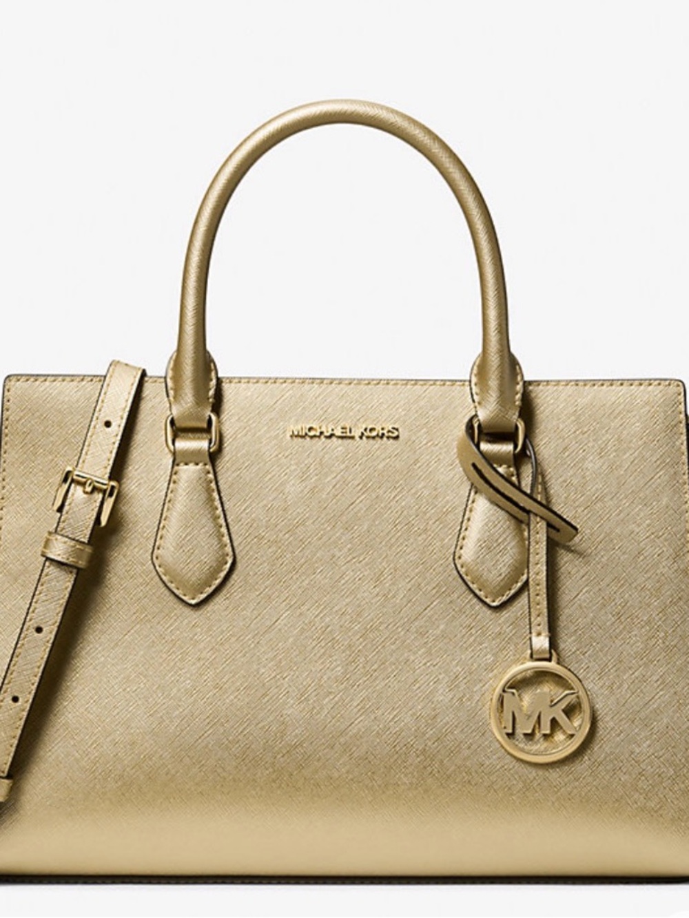 Michael Kors Metallic Gold Saffiano Satchel